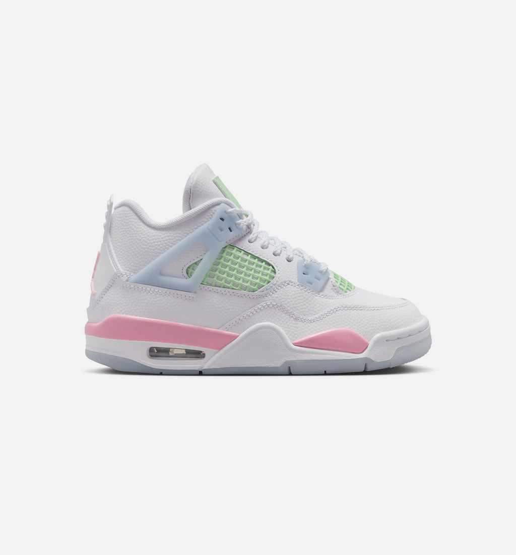 Air Jordan 4 Retro Medium Soft Pink Grade School – White/Medium Soft Pink/Half Blue