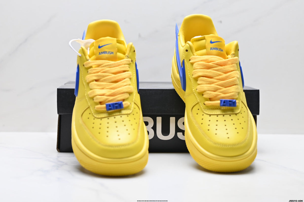 Nike Air Force 1 Low Yellow Royal Blue Unisex Sneakers Style 14