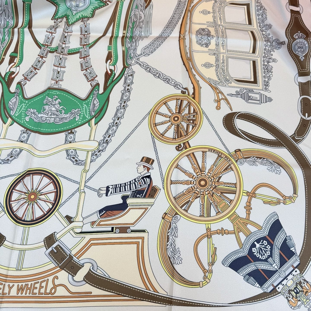 Hermès Carriage Print Silk Scarf