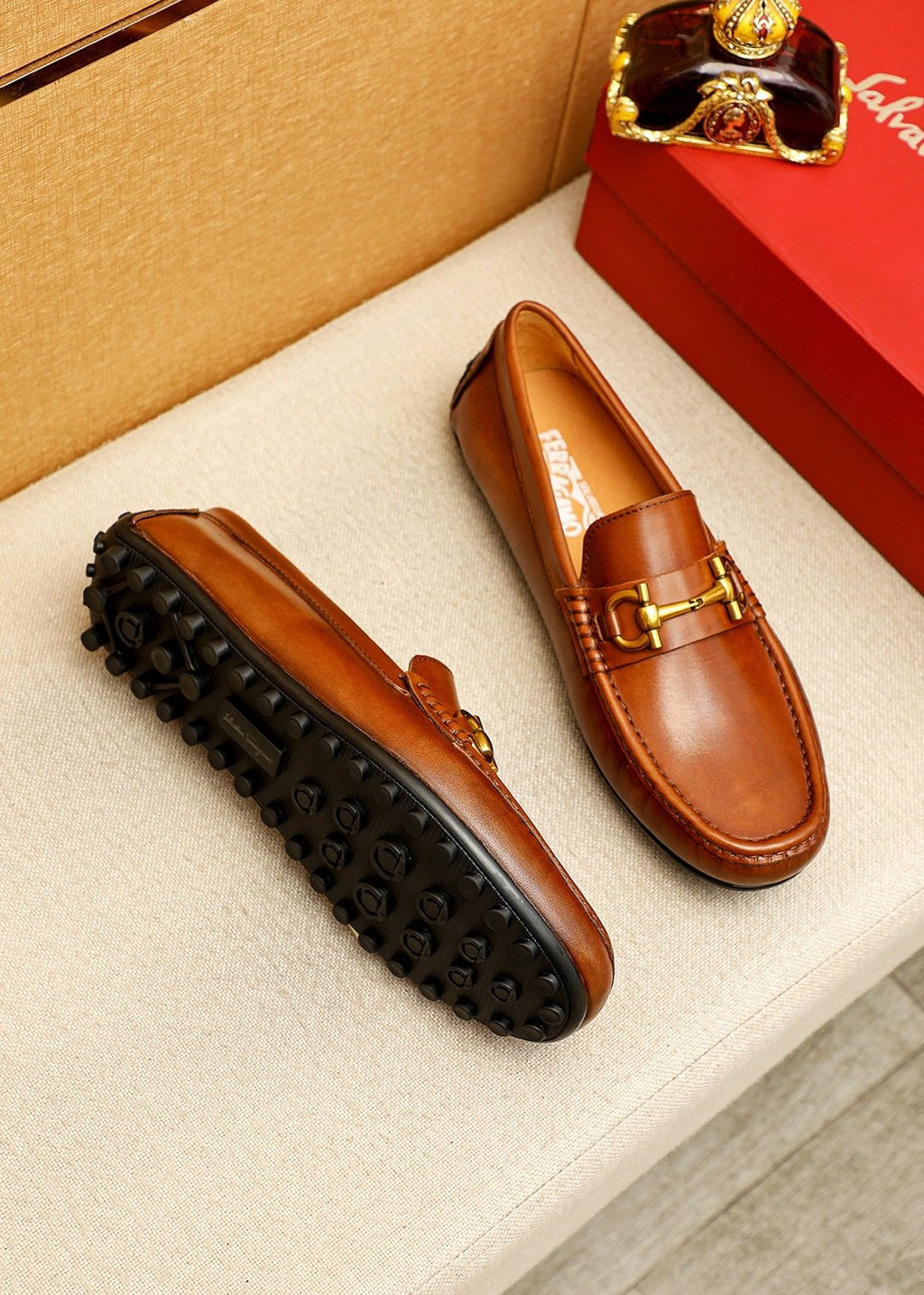 Ferragamo Brown Bit Loafers