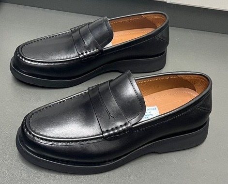 Zegna Men's Black Leather Slip-On Loafers