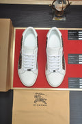 Burberry White Pattern Low-Top Sneakers