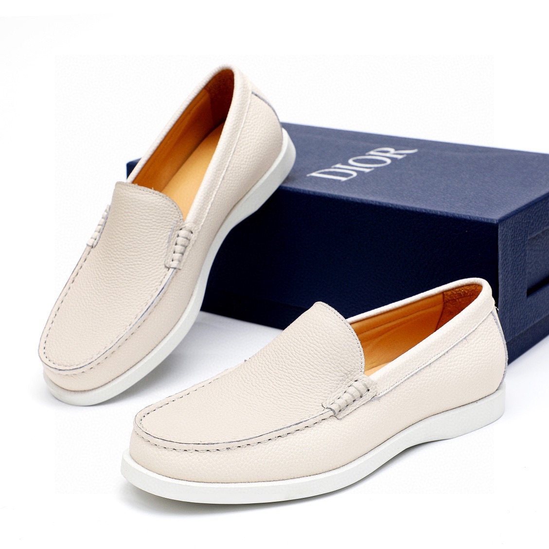 Dior Pebble-Grain Slip-On Shoes