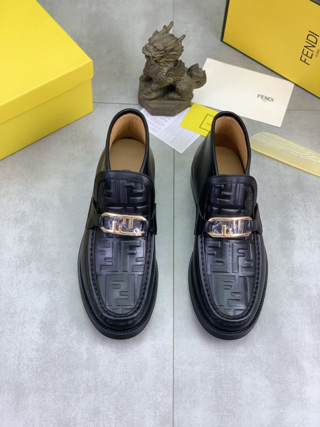 Fendi Men's Embossed Metal-Hardware Slip-On Boots