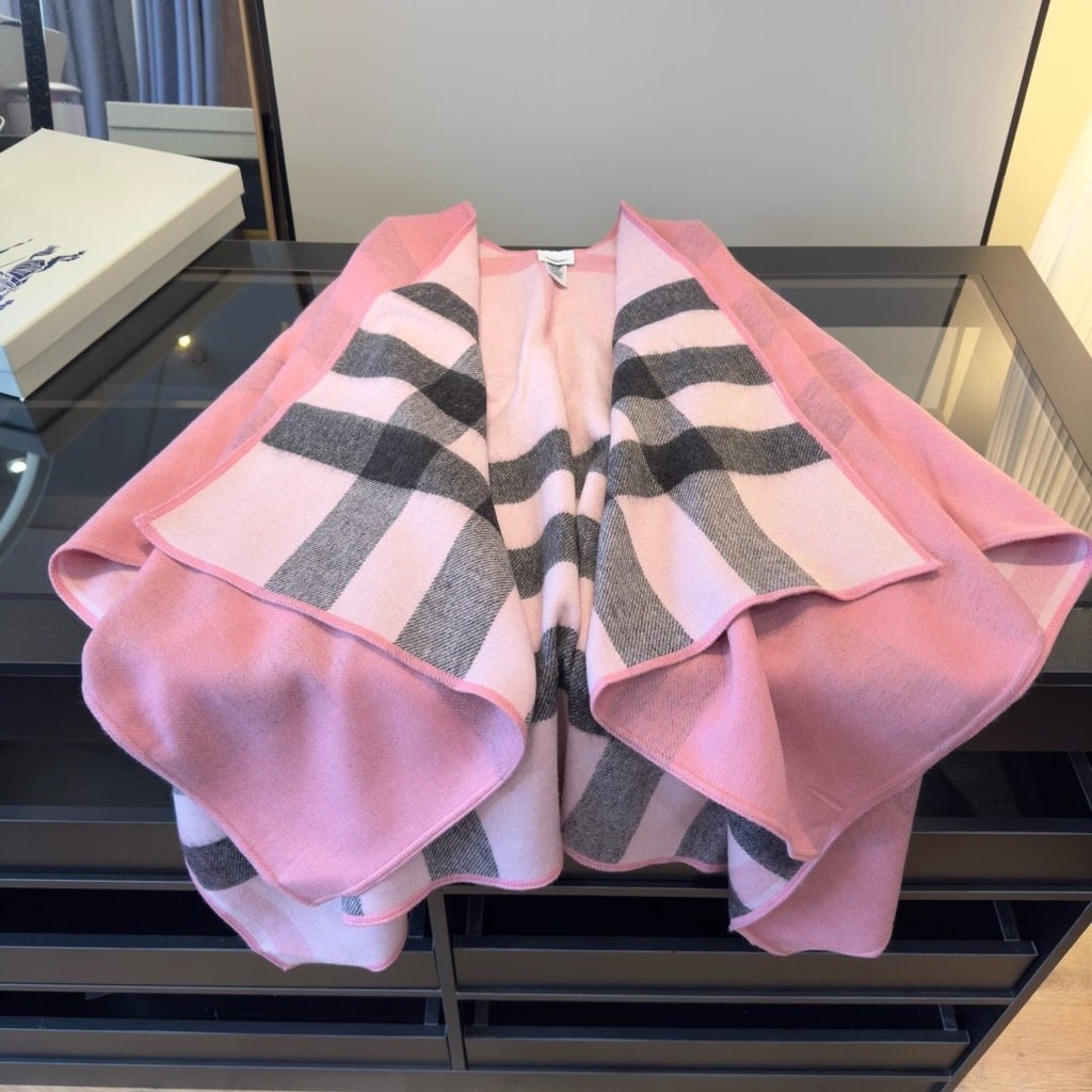 Burberry Reversible Plaid Cape Shawl