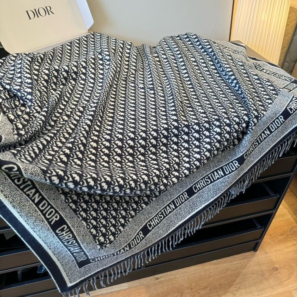 Dior Fringed Patterned Shawl