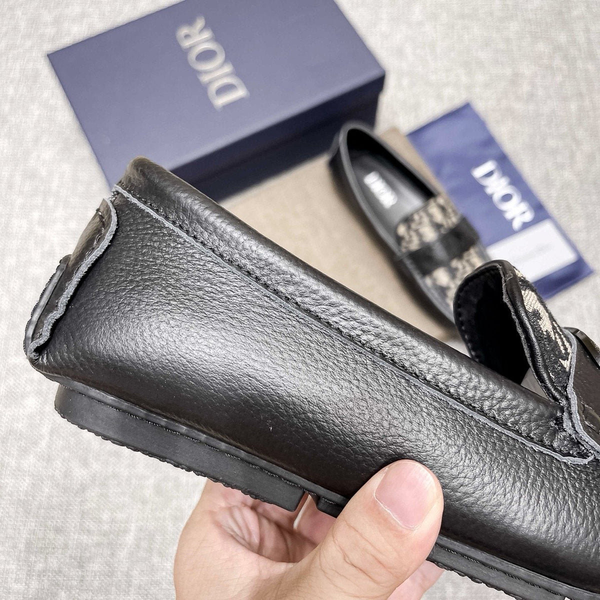 Dior Men's Patterned Strap Loafers