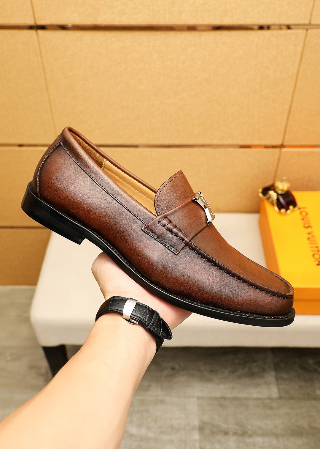 Louis Vuitton Leather Hardware Loafers