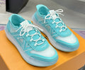 Louis Vuitton Aqua Blue and White Low-Top Sneakers