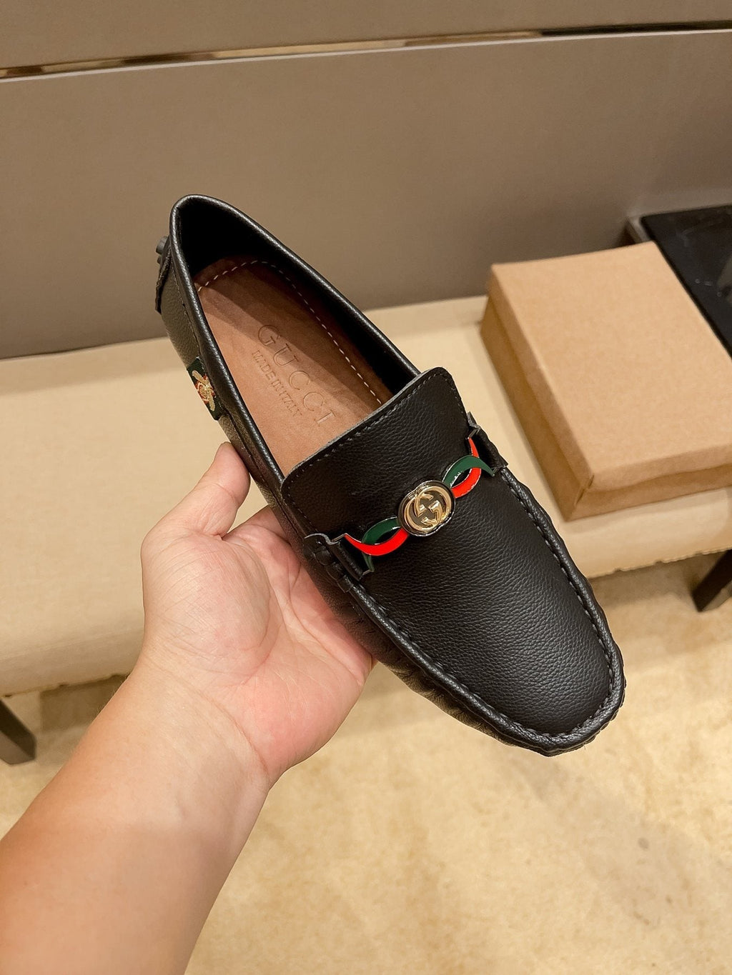 Gucci Web-Accent Driving Loafers