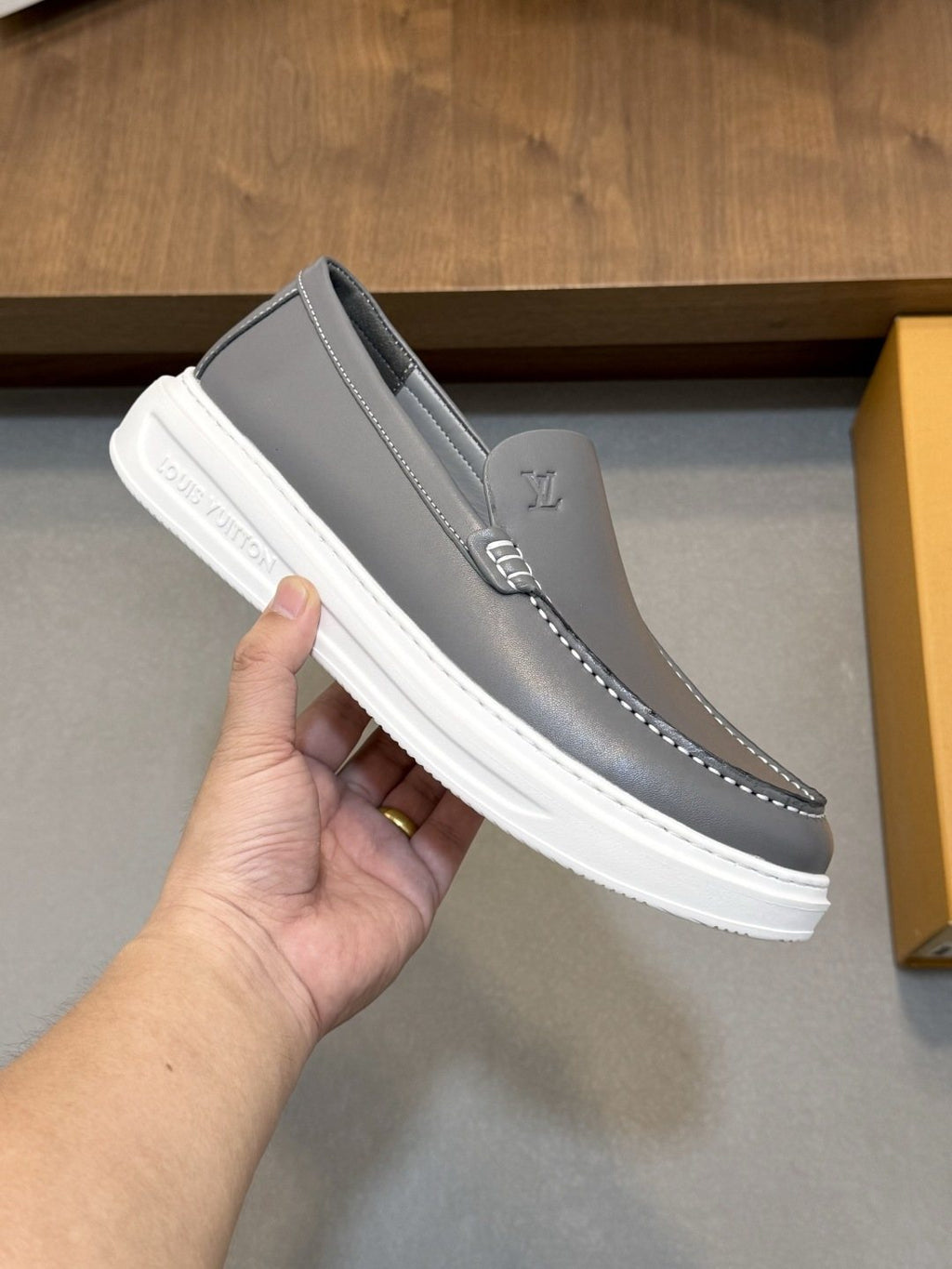 Louis Vuitton Men's Contrast-Stitched Slip-On Sneakers