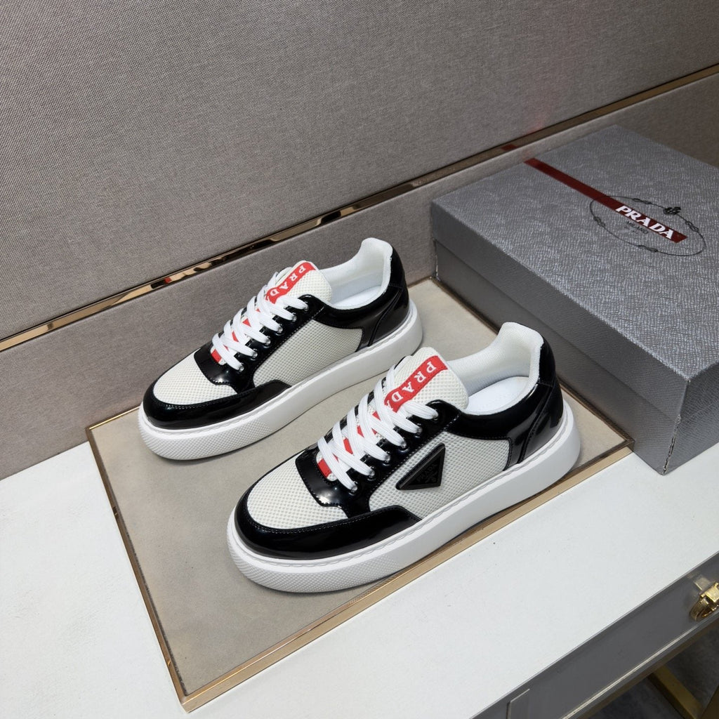 Prada Men's Mesh Panel Low-Top Sneakers