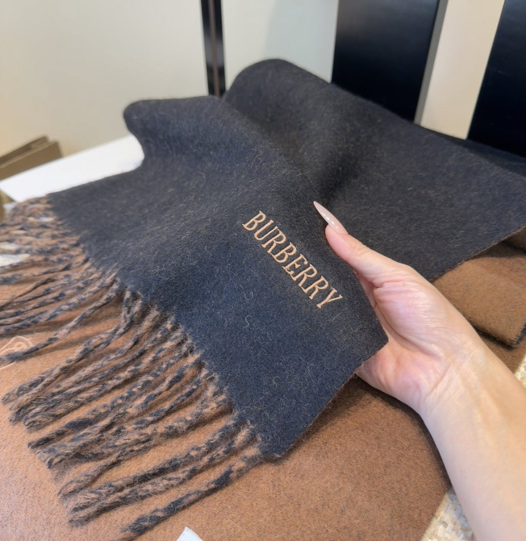 Burberry Two-Tone Fringed Scarf
