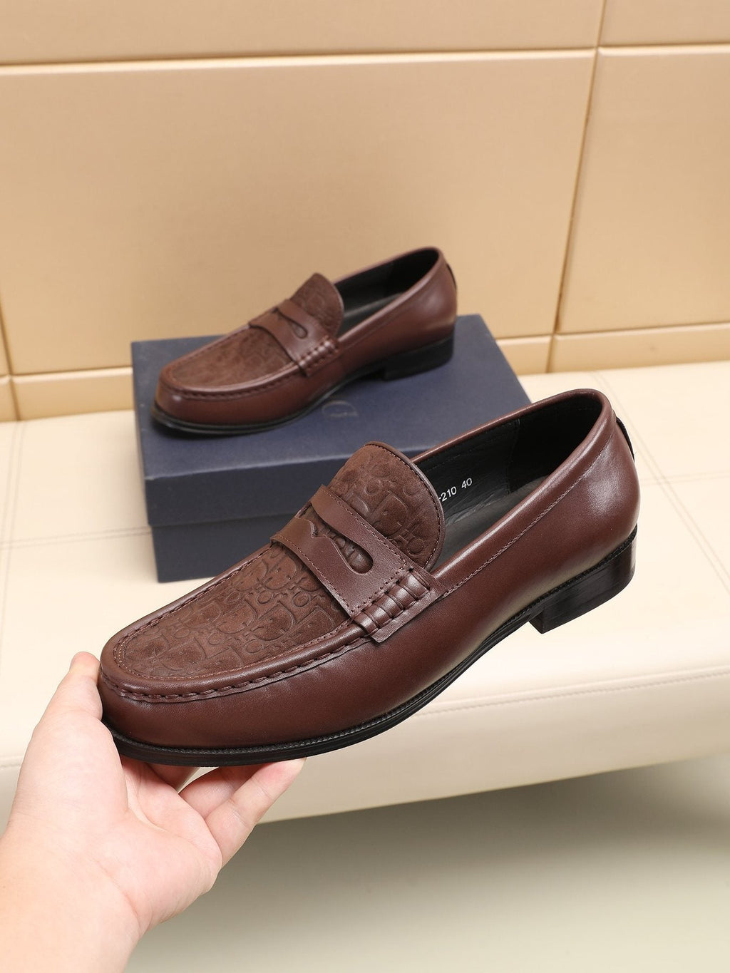 Dior Textured Apron-Toe Loafers