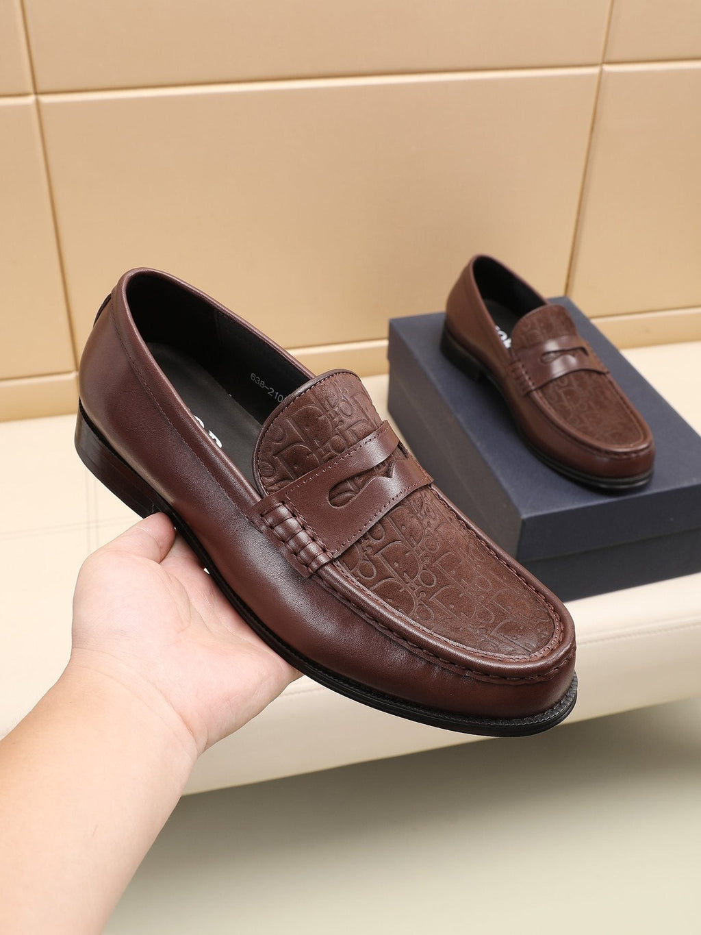 Dior Textured Apron-Toe Loafers