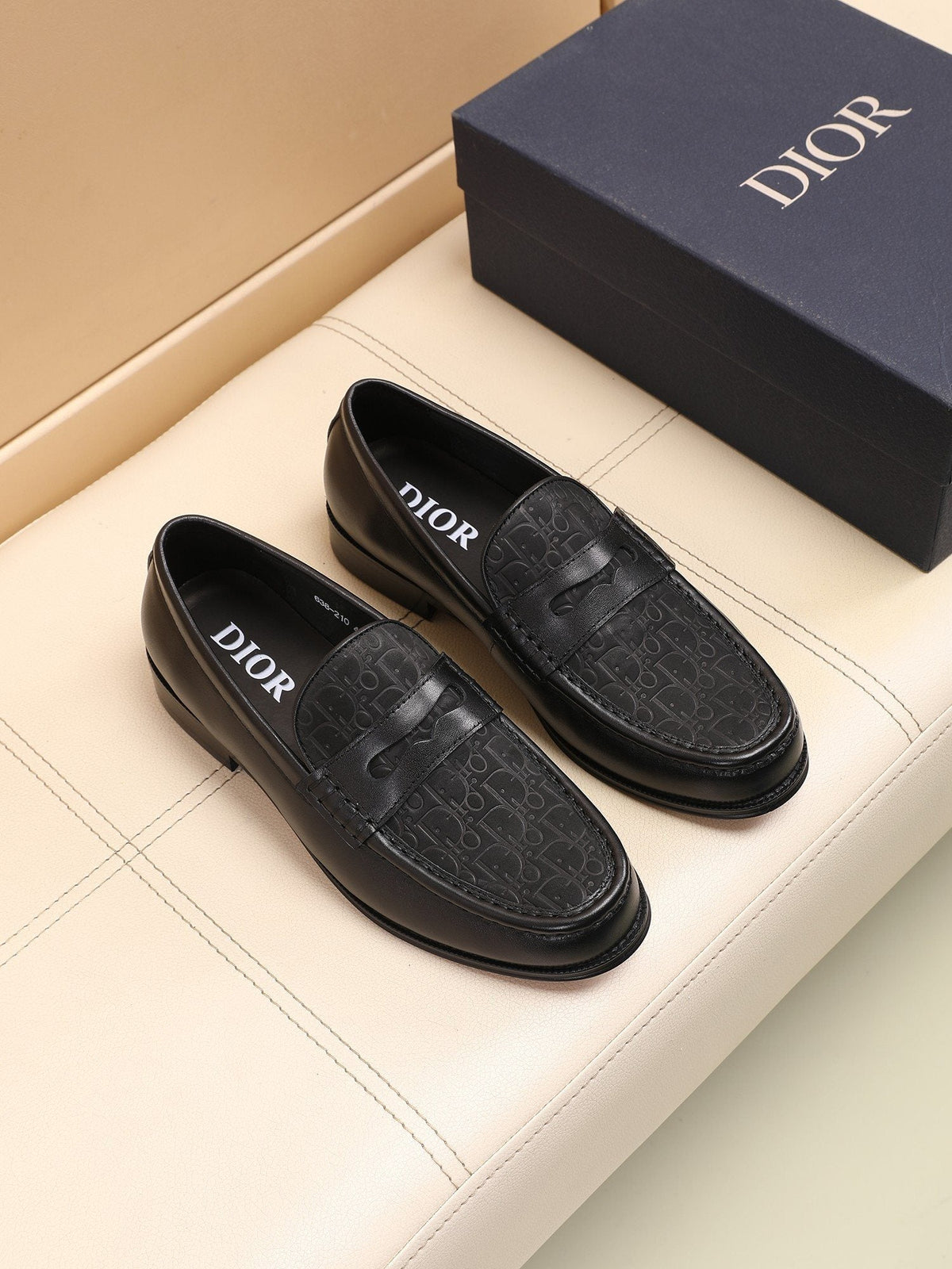 Dior Textured Apron-Toe Loafers