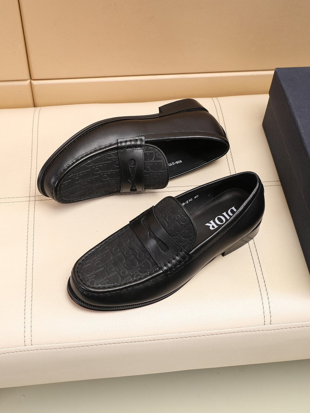 Dior Textured Apron-Toe Loafers