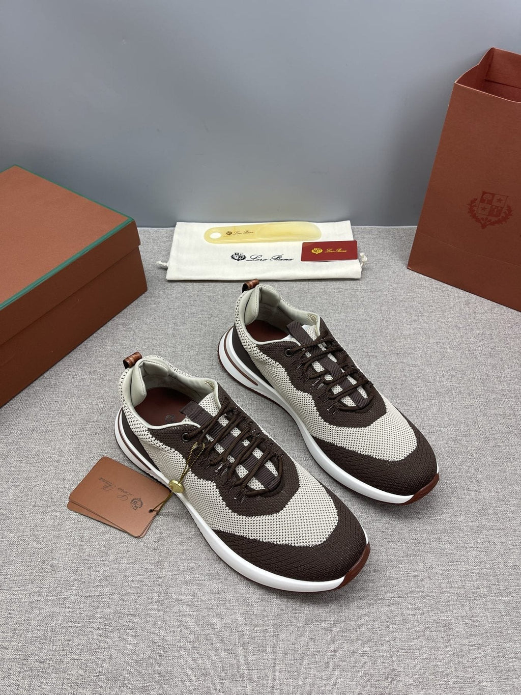 Loro Piana Men's Tennis Walk Low-Top Sneakers - Contrasting Sole