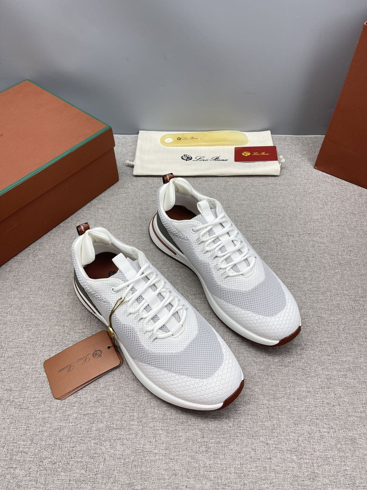 Loro Piana Men's Tennis Walk Low-Top Sneakers - Contrasting Sole