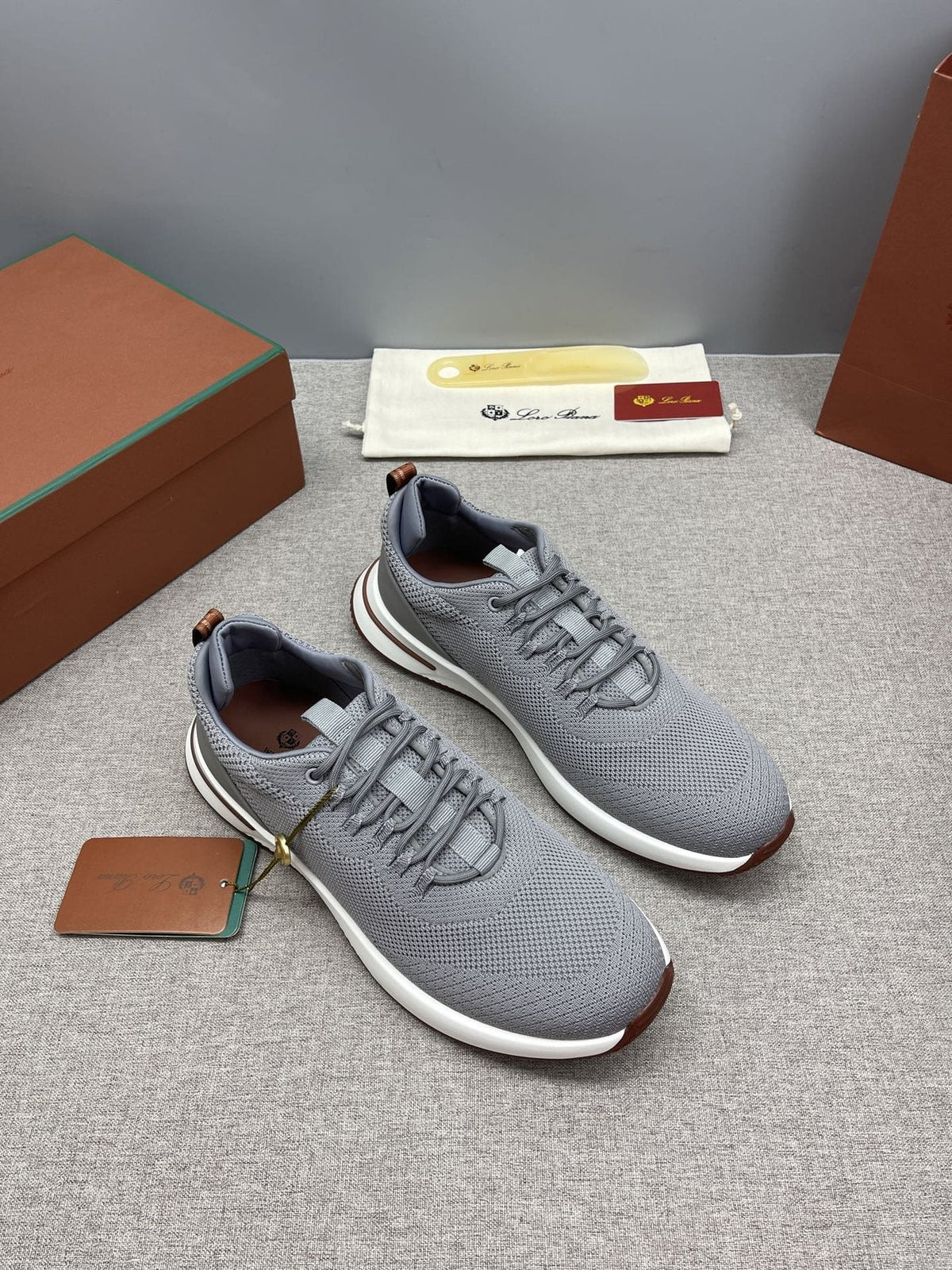 Loro Piana Men's Tennis Walk Low-Top Sneakers - Contrasting Sole