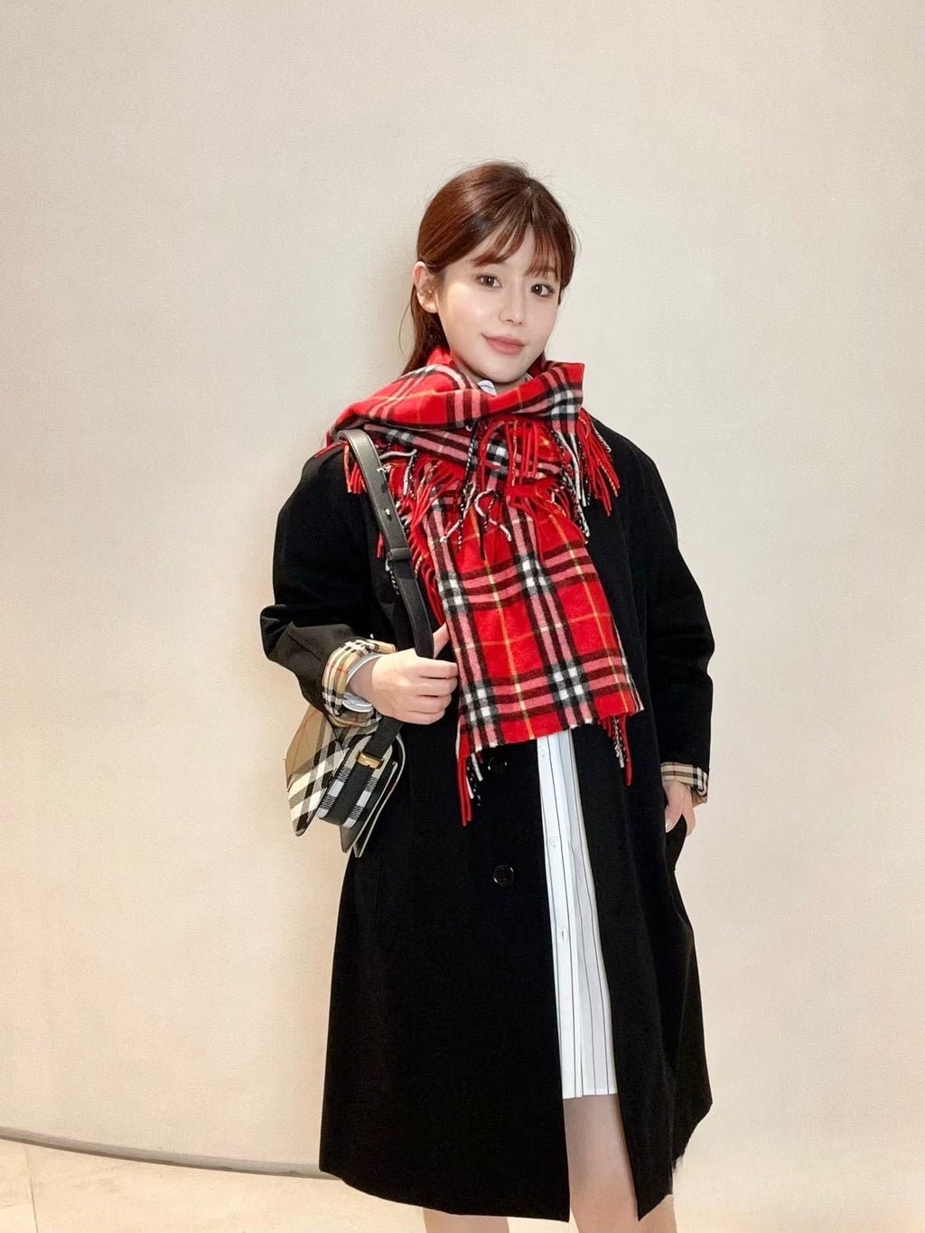 Burberry Plaid Fringe Scarf