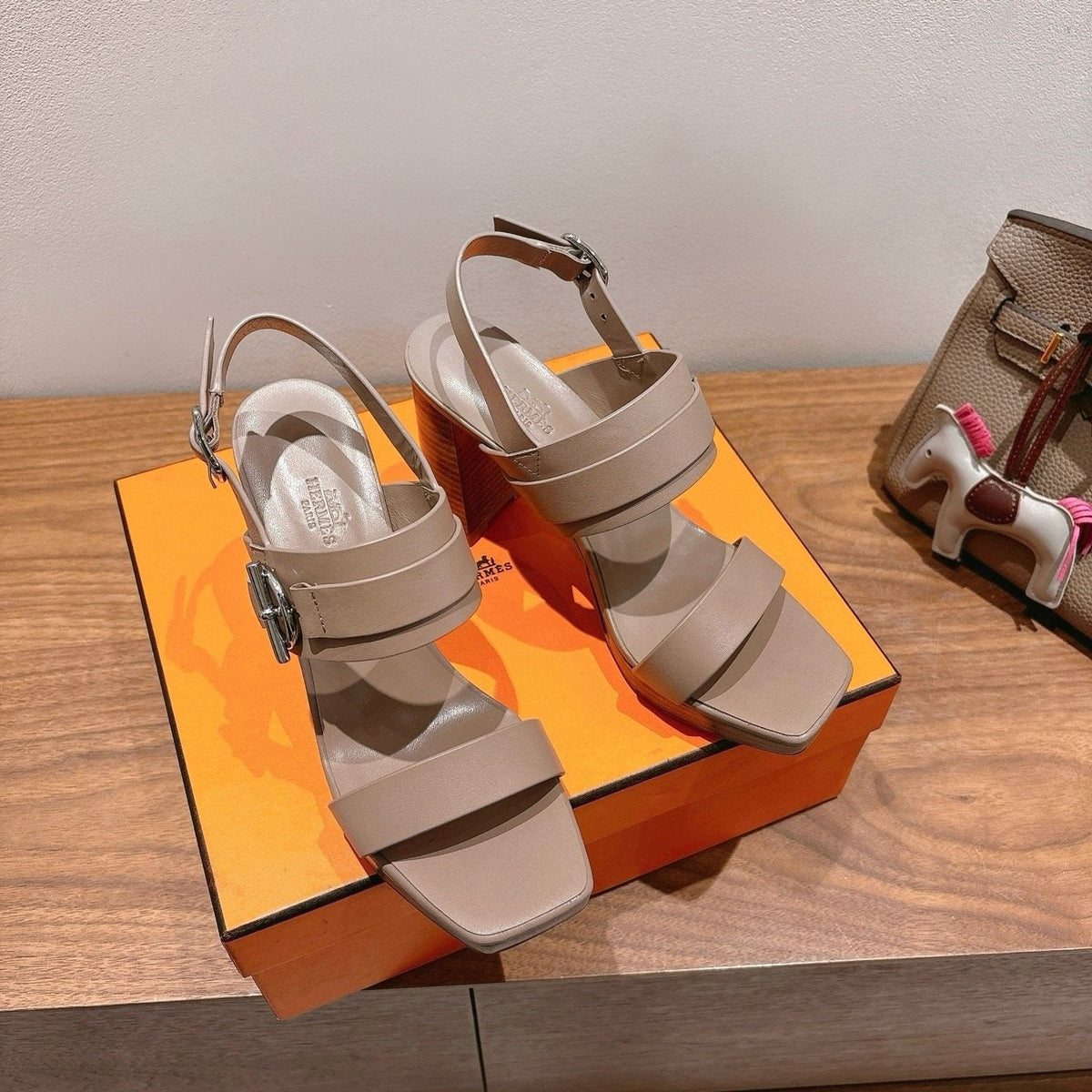 Hermès Women's Square-Toe Block-Heel Sandals