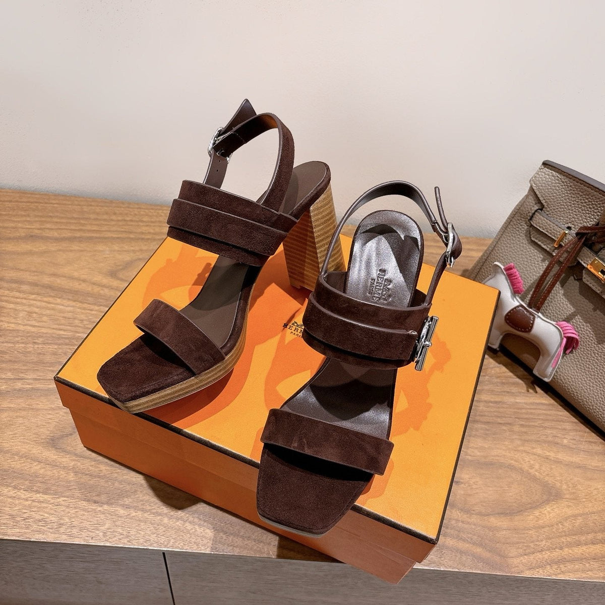 Hermès Women's Square-Toe Block-Heel Sandals