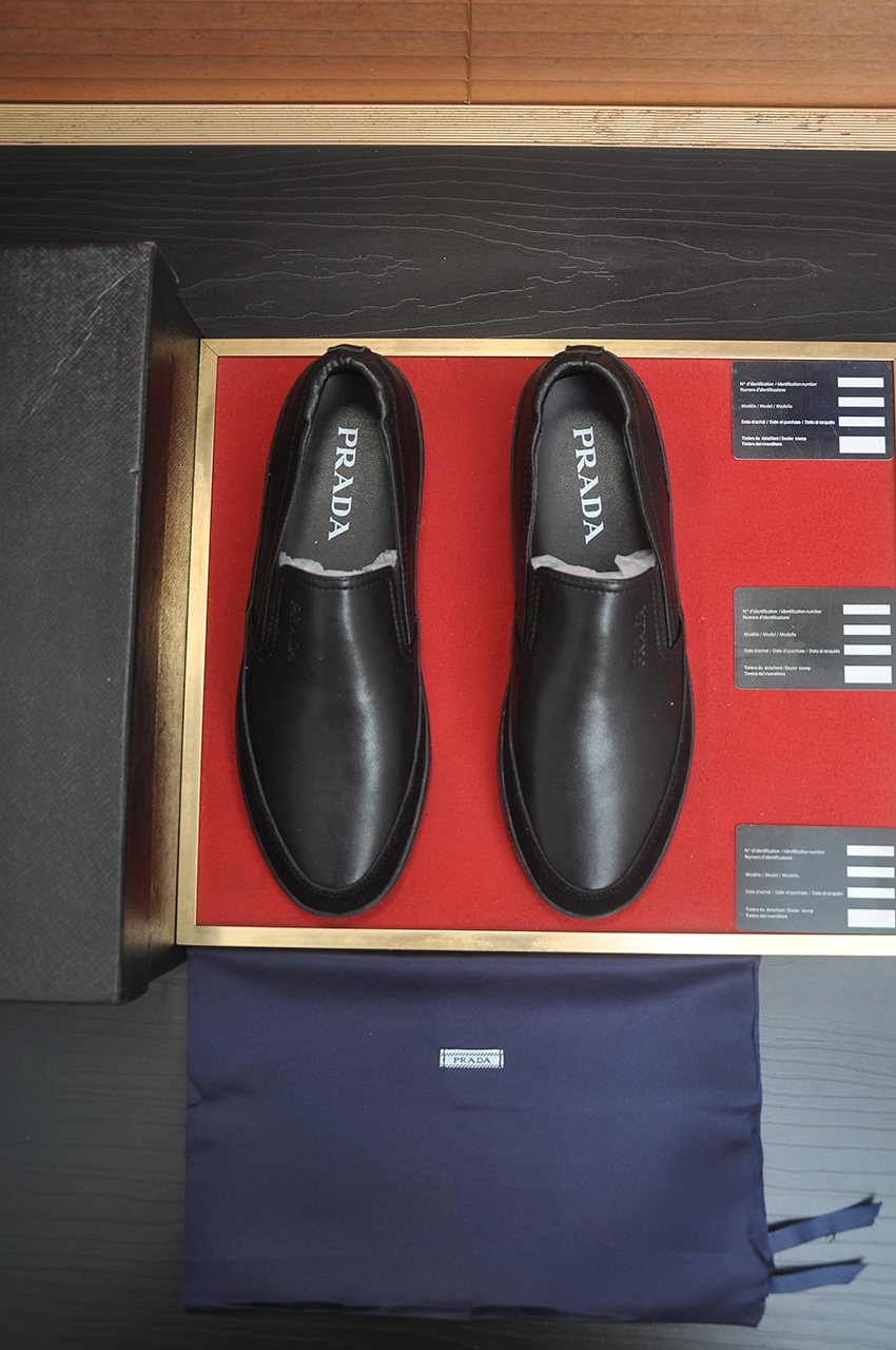 Prada Men's Smooth Slip-On Shoes
