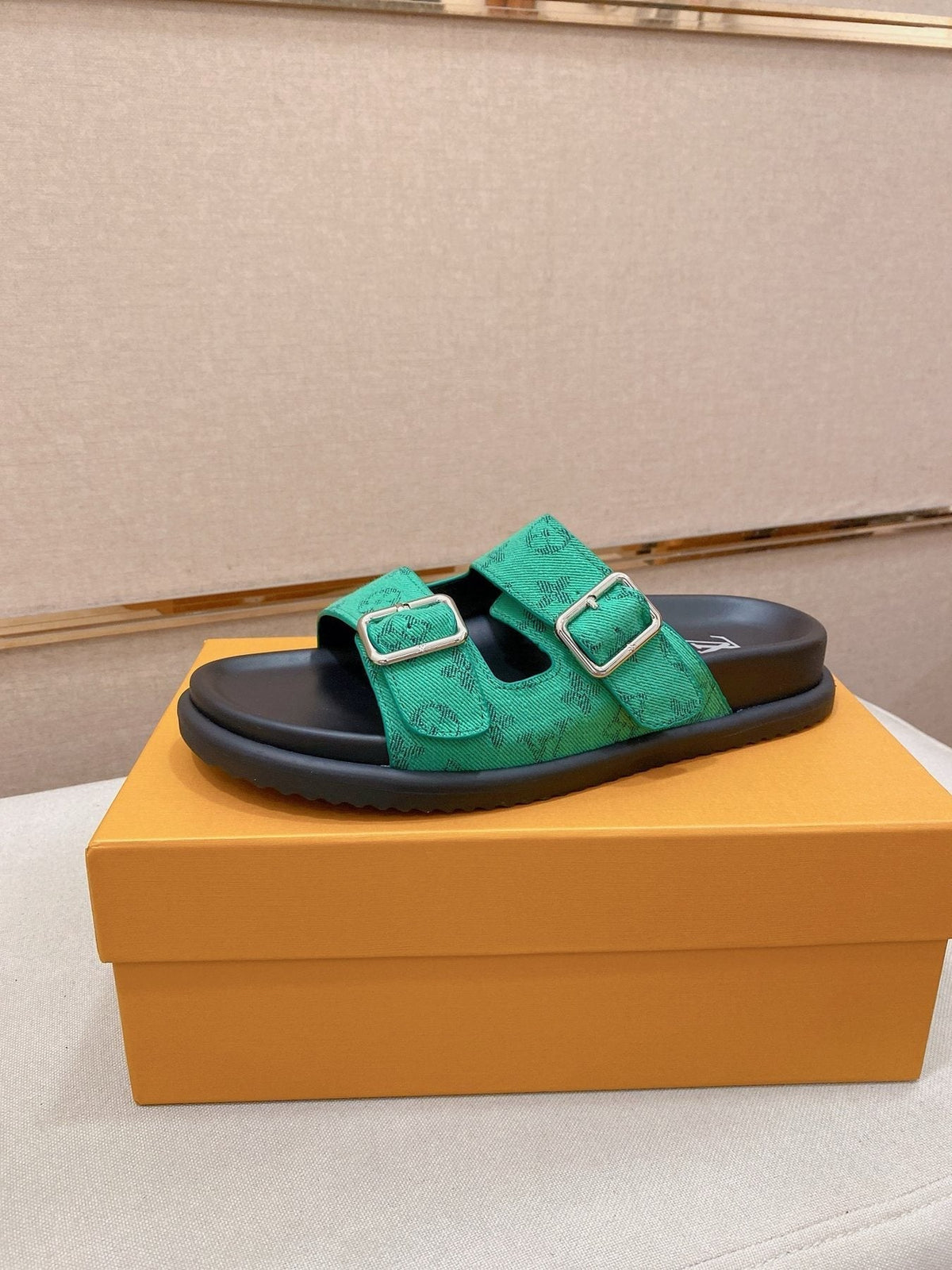 Louis Vuitton Men's Double-Buckle Slide Sandals