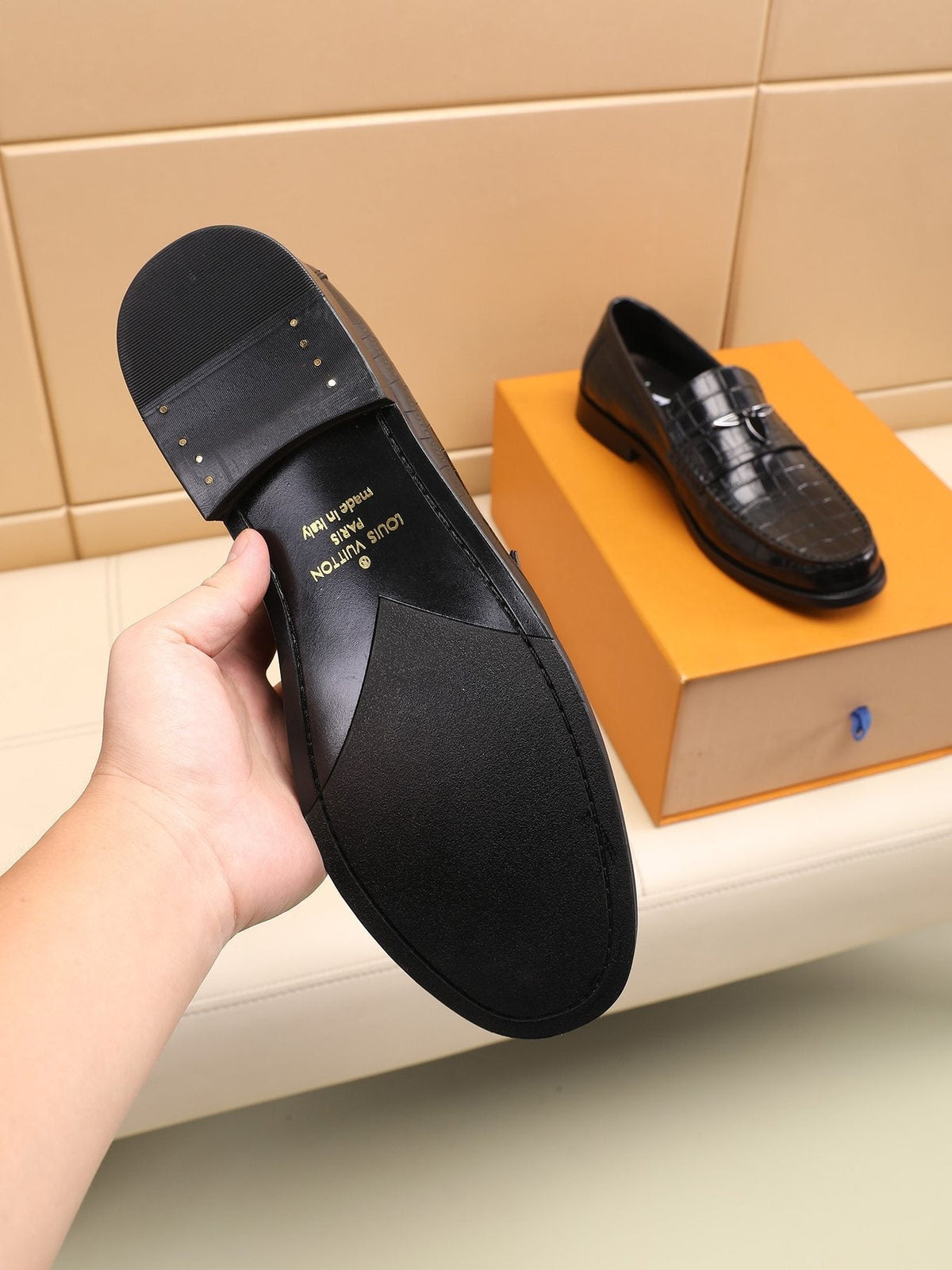 Louis Vuitton Embossed Strap Loafers