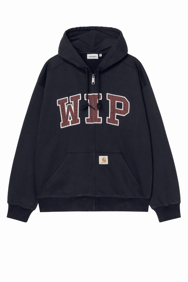 CARHARTT WIP HOODED WIP SWEAT JACKET Dark Navy stone washed
