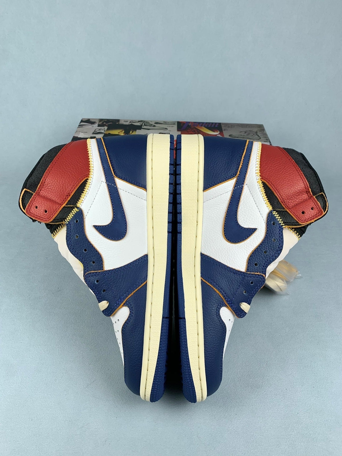 Air Jordan 1 High UN Blue/White Color-Block Unisex Sneakers BV1300-146