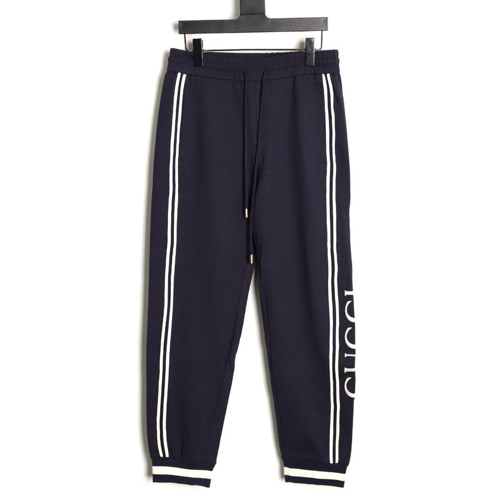 Gucci Double-Stripe Logo Drawstring Trousers - Navy